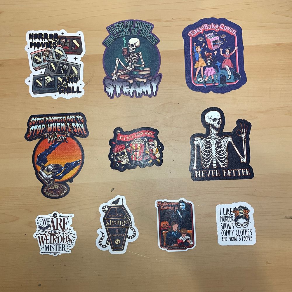Horror and Dark Humor Stickers - 10 to choose from