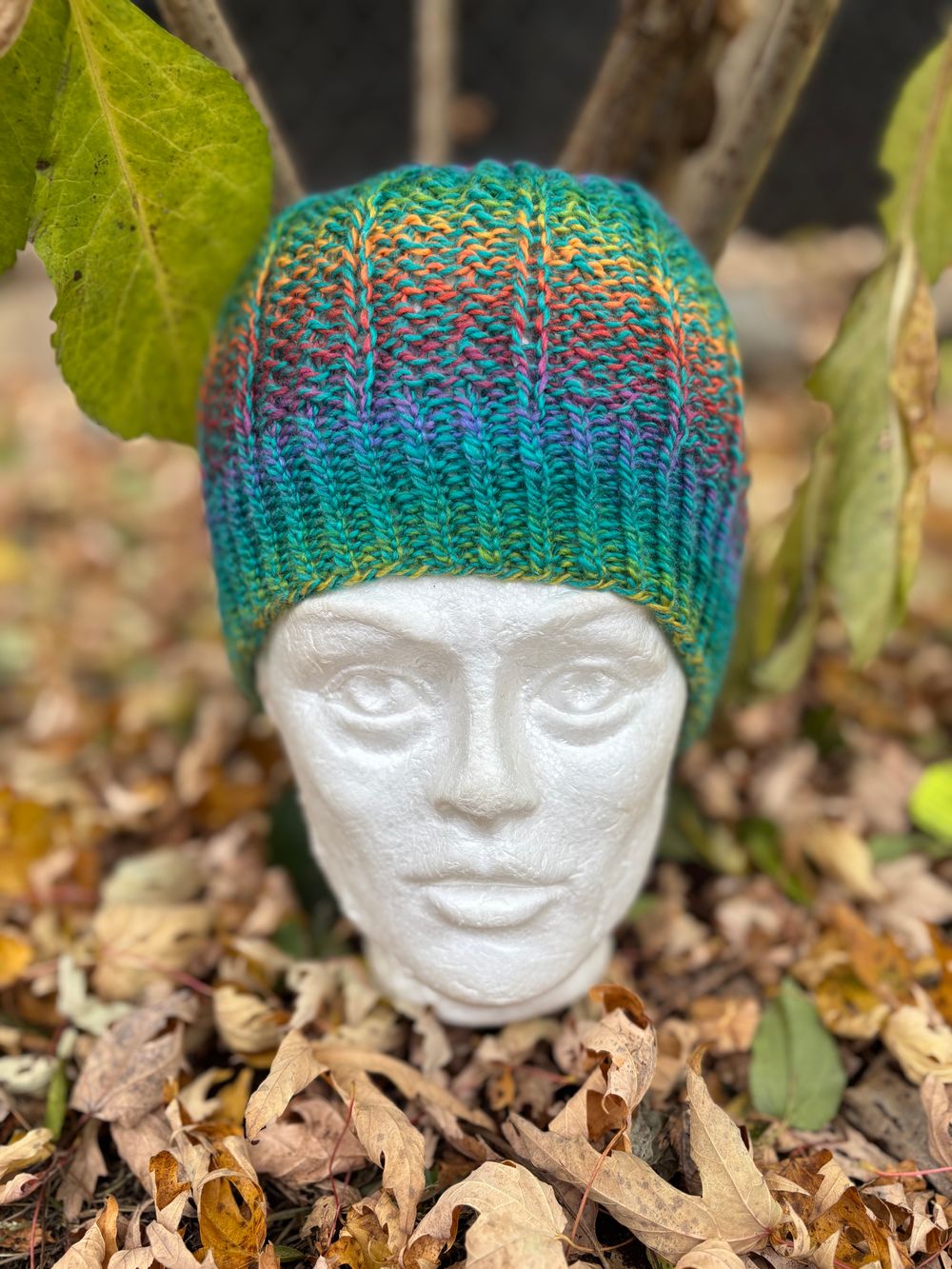 Teal Rainbow hat