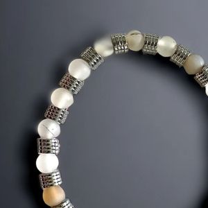 7" - Montana Flower Agate and Hematite