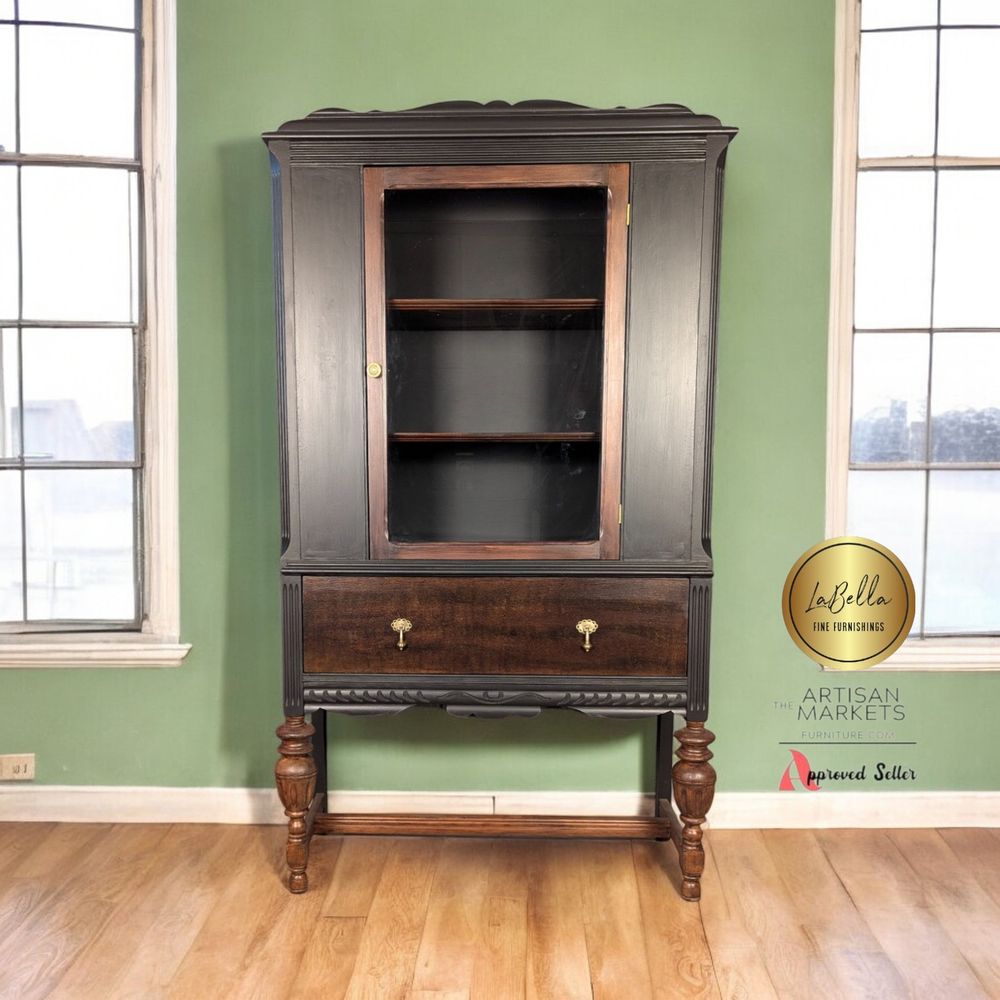Vintage Jacobean Display Cabinet