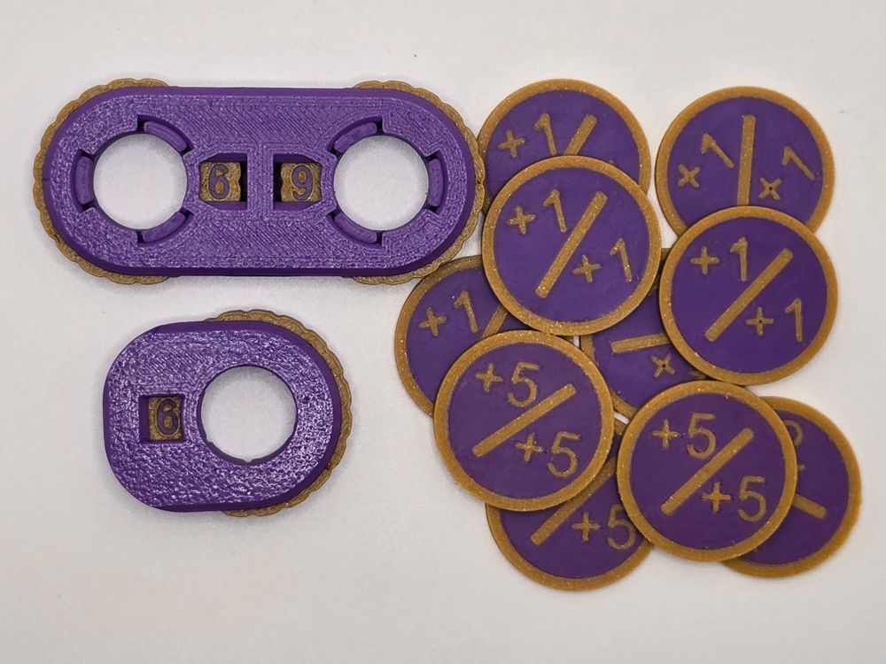 🟣 Single & Double Life Counter & Positive Tokens 10 Count