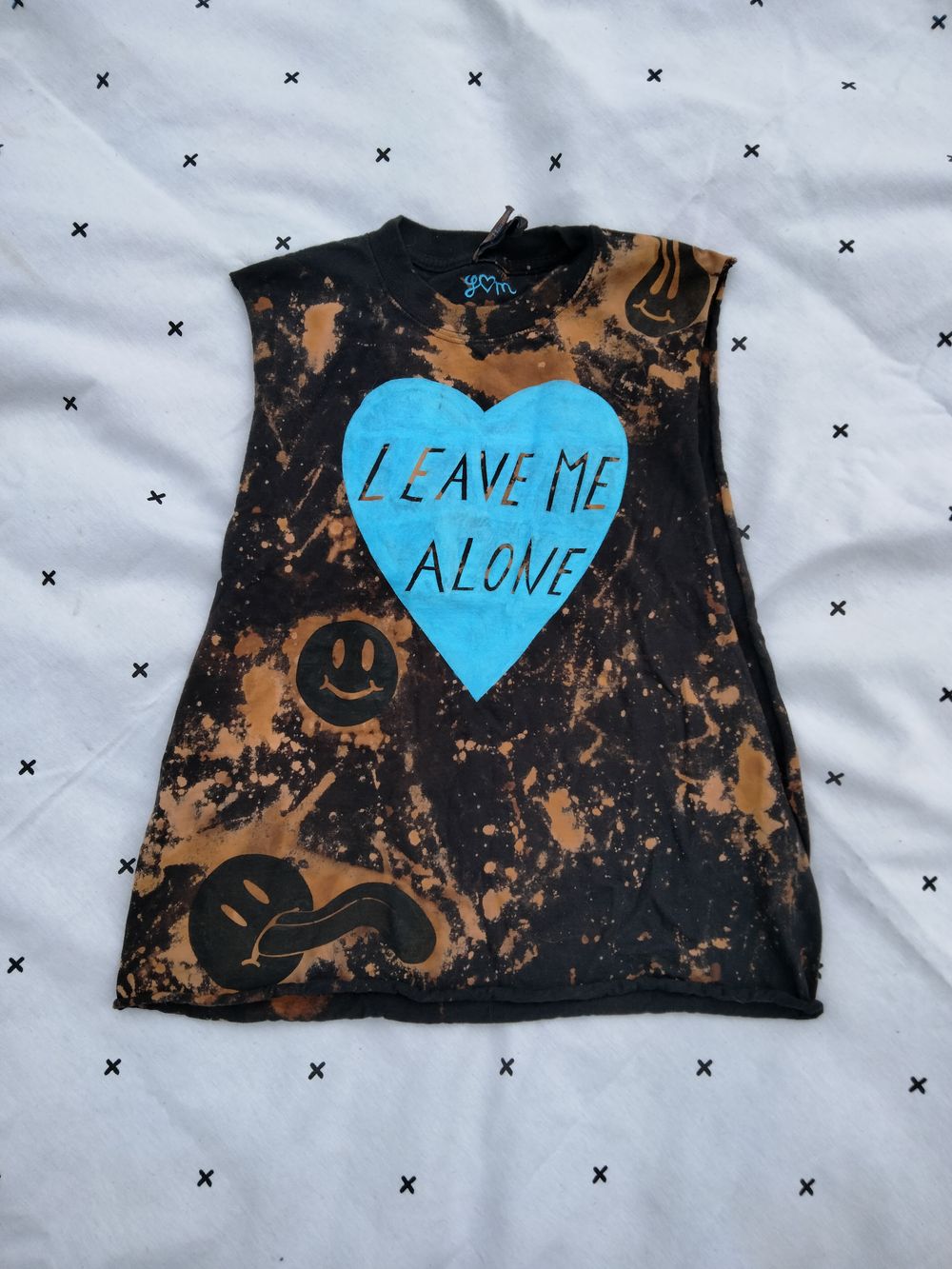 LEAVE ME ALONE bleached bro shirt (large)