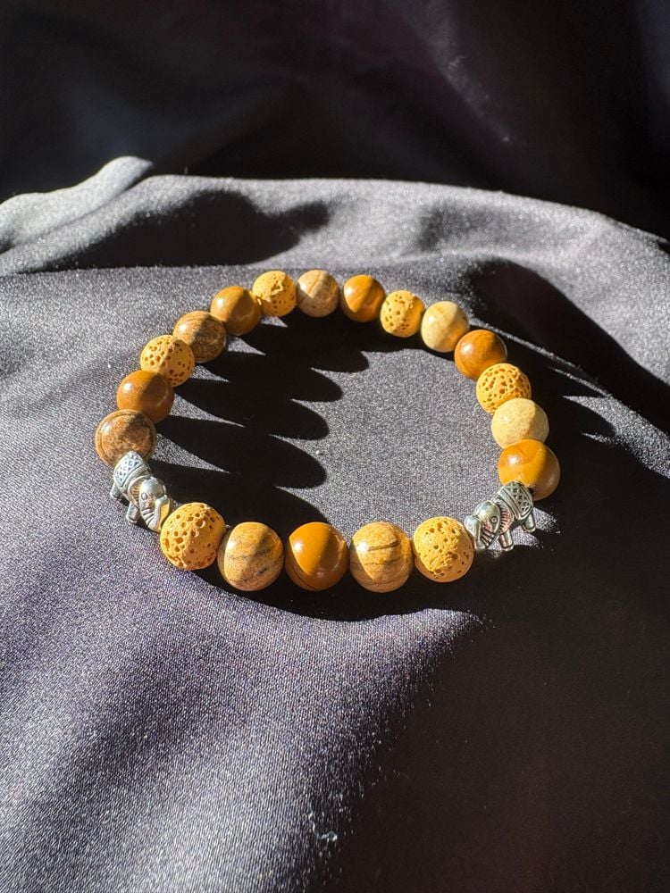 Diffuser Bracelet with Essential Oil Blend - Jasper, Agate & Lava - Medium