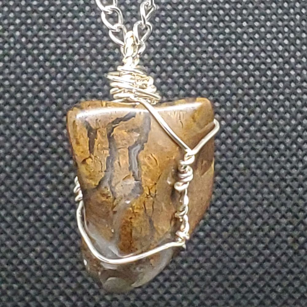 Wire Wrapped Jasper Necklace