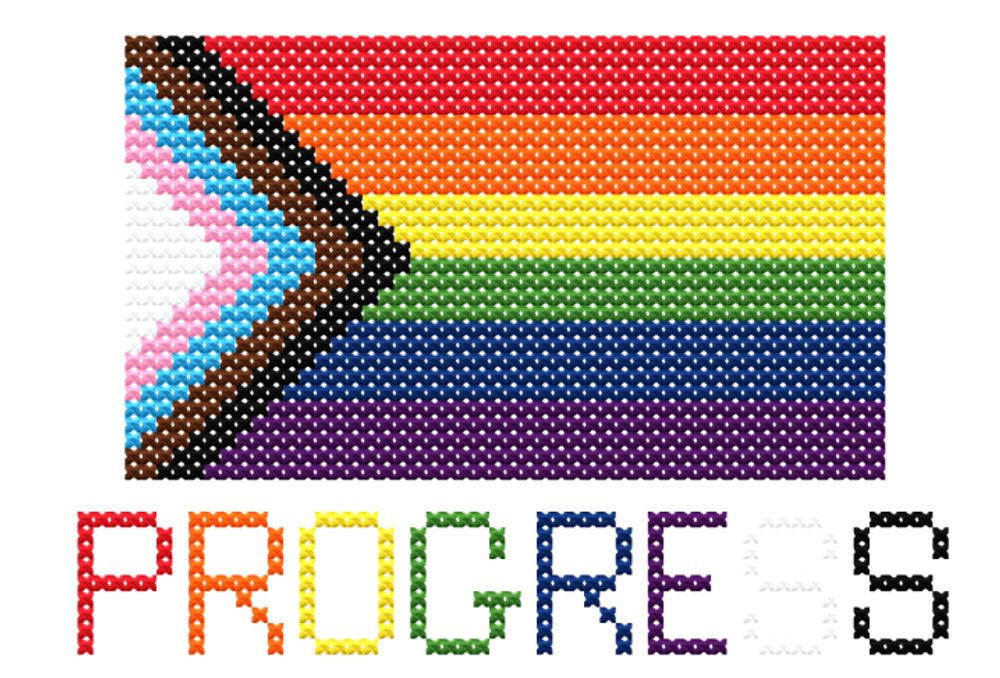 Progress Flag Cross Stitch Pattern