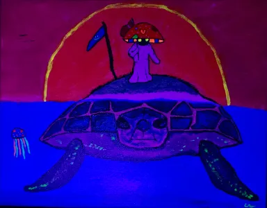 under UV light