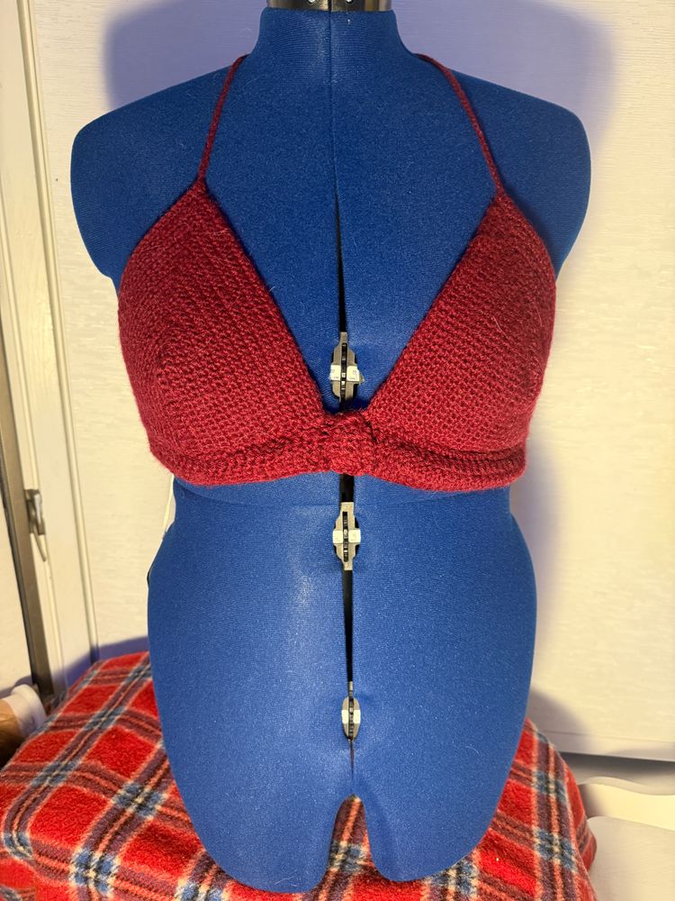 Crochet Bralette - Dark Red