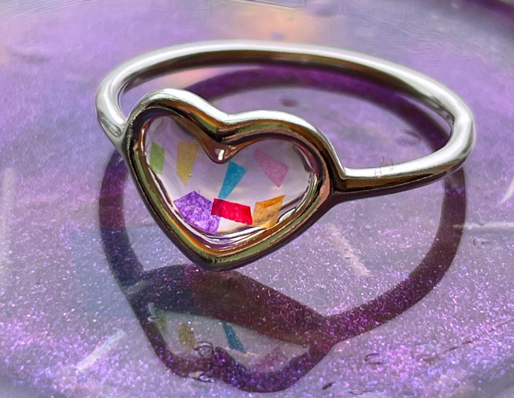 Kpop Concert Confetti Sterling Silver Statement Ring