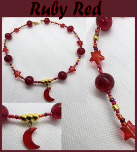 Ruby Red Moon Necklace