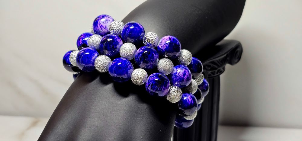 Simple Blue & Silver Bracelet