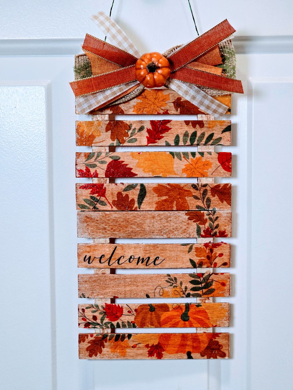 Rustic Fall Pallet Wall Hanging – Welcome or Happy Harvest