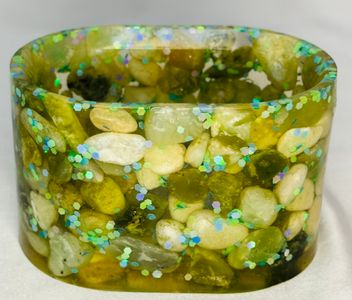 Jade stone green glitter 