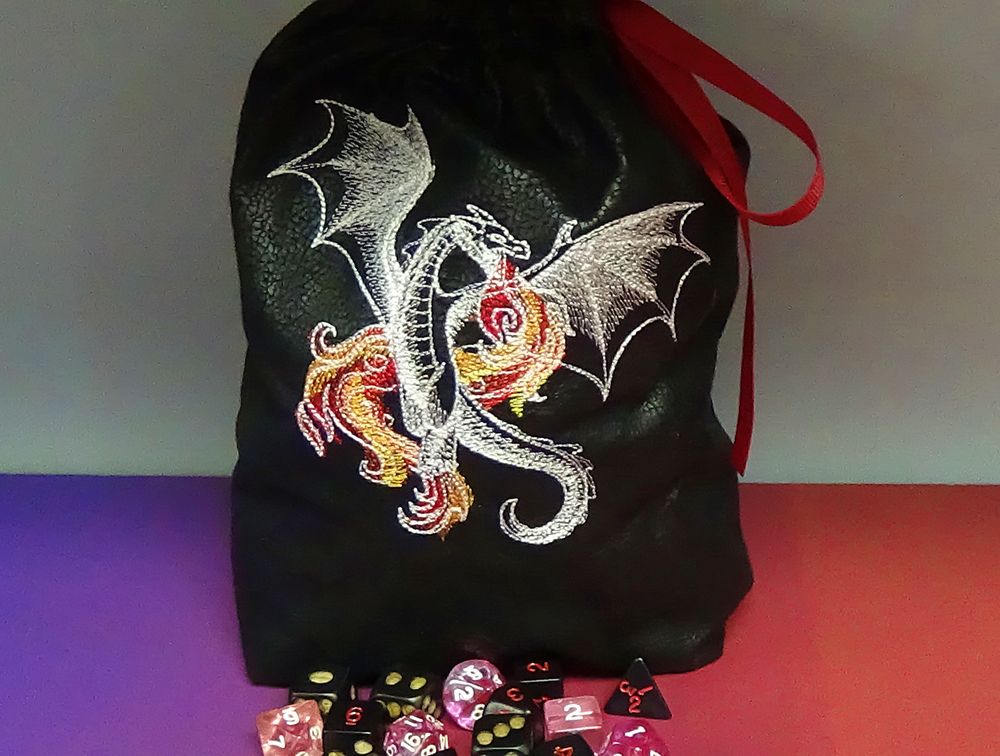 Dice Bag, Large - Dragon/Wyvern