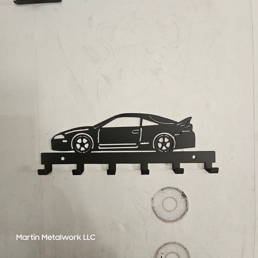 Mitsubishi Eclipse Key Hanger – 2nd Gen Steel Wall Mounted Key Rack – Coupe Organizer 12"x6"
