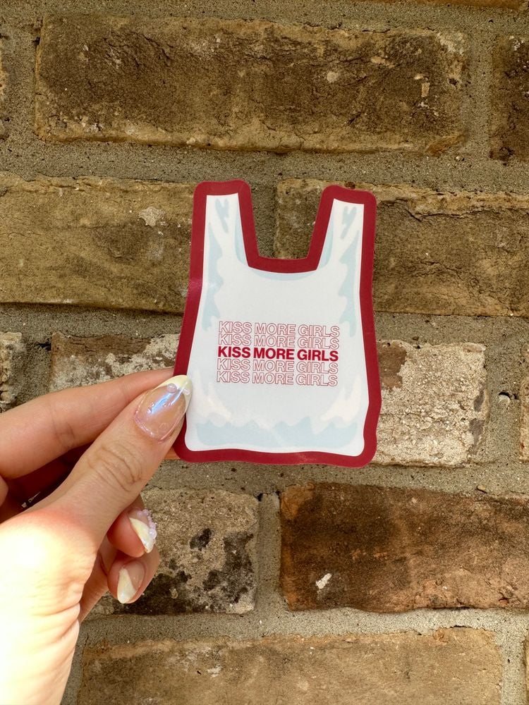 kiss more girls sticker