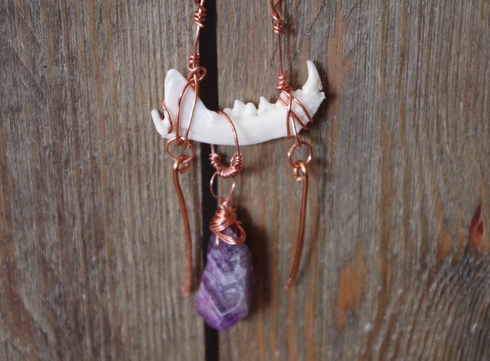 Jawbone Amethyst Pendant