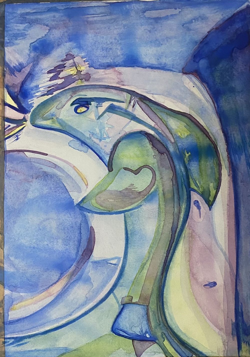 Purple and Yellow Whale Digital Download