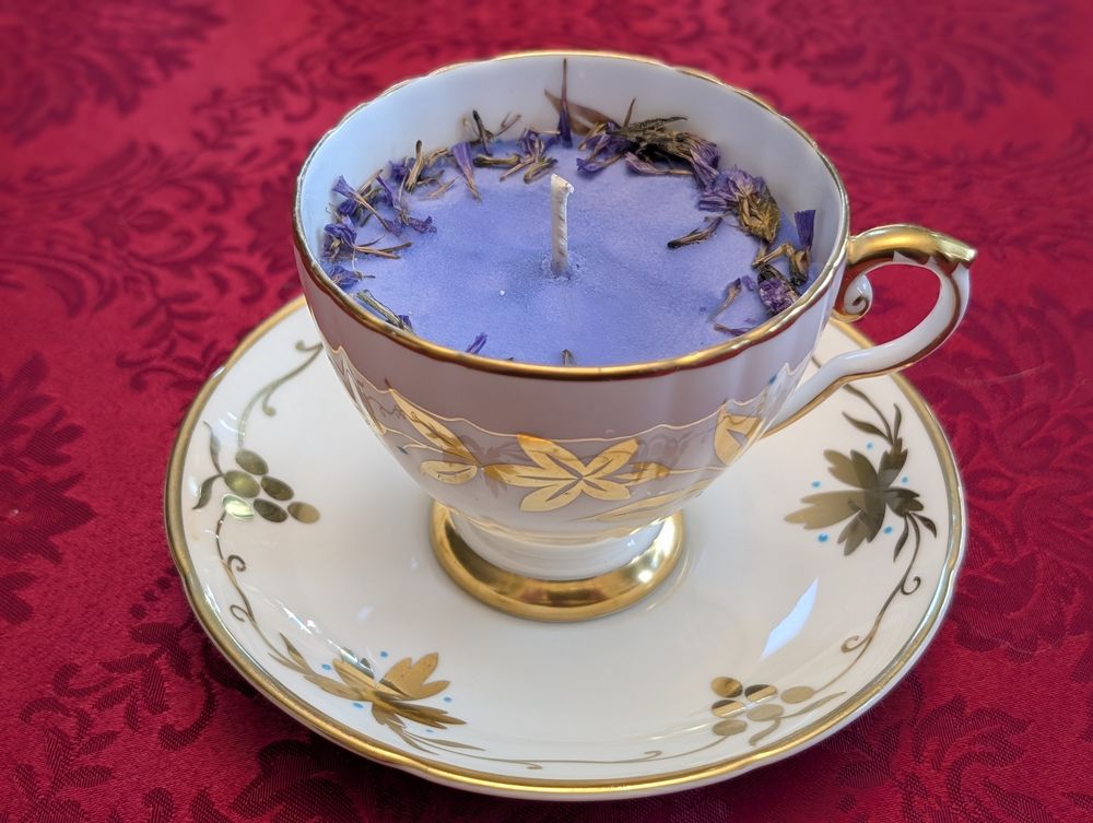 Vintage Teacup Spell Candle (Meditation)