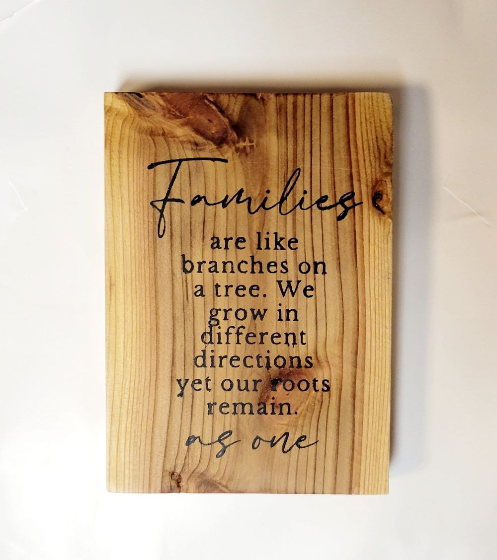 Families are like branches rustic inspirational quote, farmh...