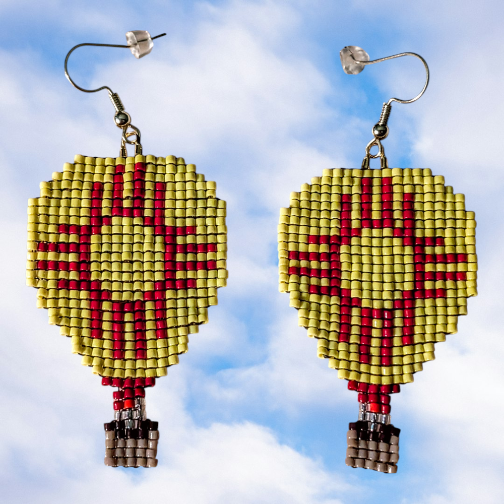 Zia Balloon Beaded Earrings (Commission)