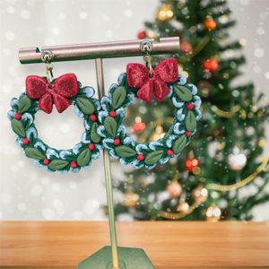 Christmas Snow Wreath Earrings