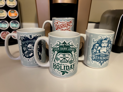 Only 1 mug (Even Dark Lords Need a Holiday, green) is included in order, other mugs available in separate listings