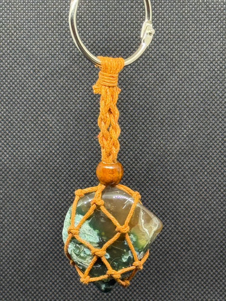 Green Agate Keychain
