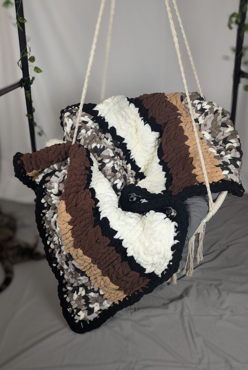 S’more - Hand-Knit Blanket - Cozy Campfire Comfort