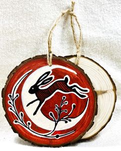 Black Rabbit Moon Ornament