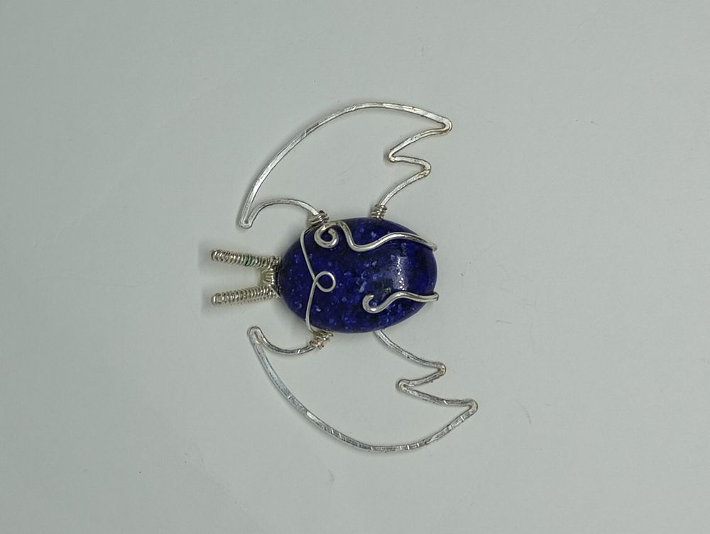 Dragon wing blue crystal pendant 