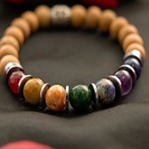 7" - Mookaite Jasper and Hematite with Fragrant Thuja Sutchuenensis