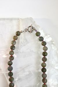 Sterling silver toggle clasp on the labradorite Prism Necklace