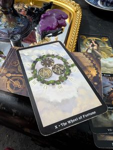 The major Arcana tarot card, number 10, Wheels of Fortune
