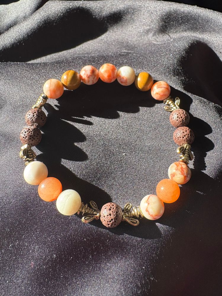 Diffuser Bracelet with Essential Oil Blend - Red Jasper, Jade & Lava - Large