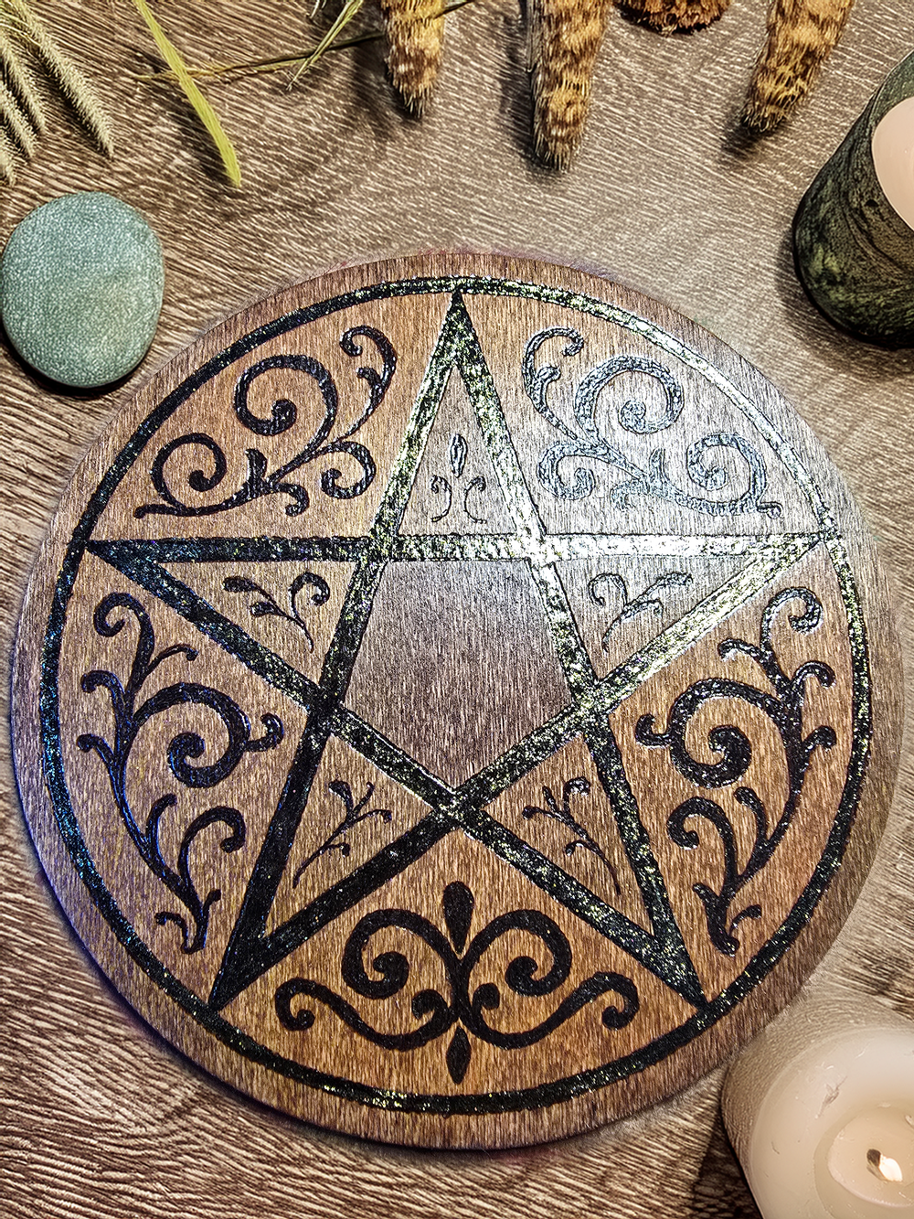 Pentacle of Protection Altar Tile