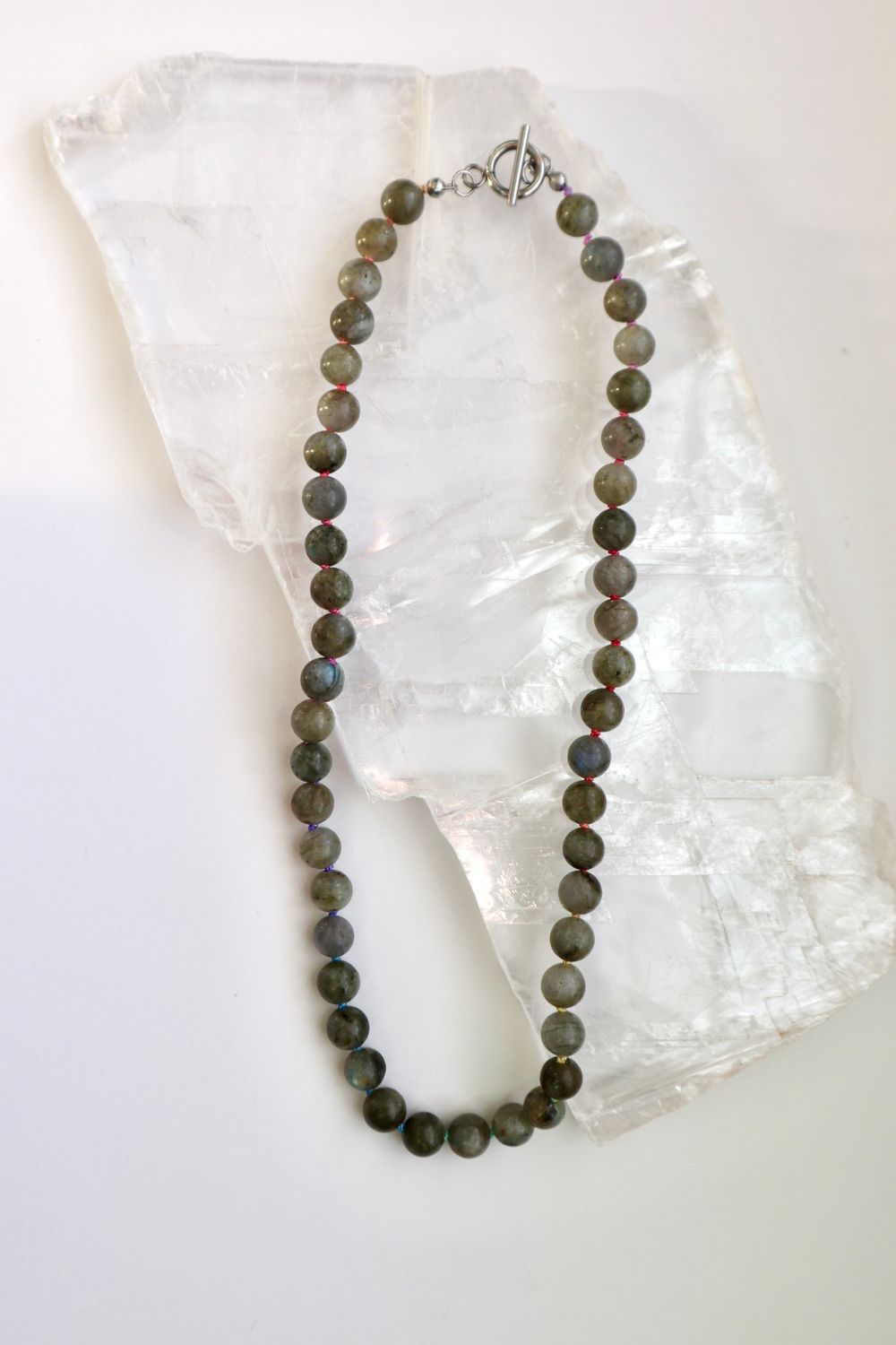 Prism - Labradorite & Rainbow Cord Necklace 