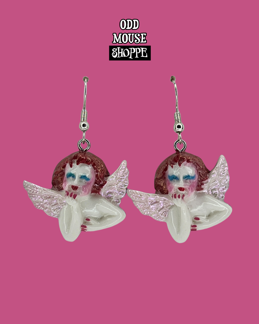 Pink Pony Cherub Earrings