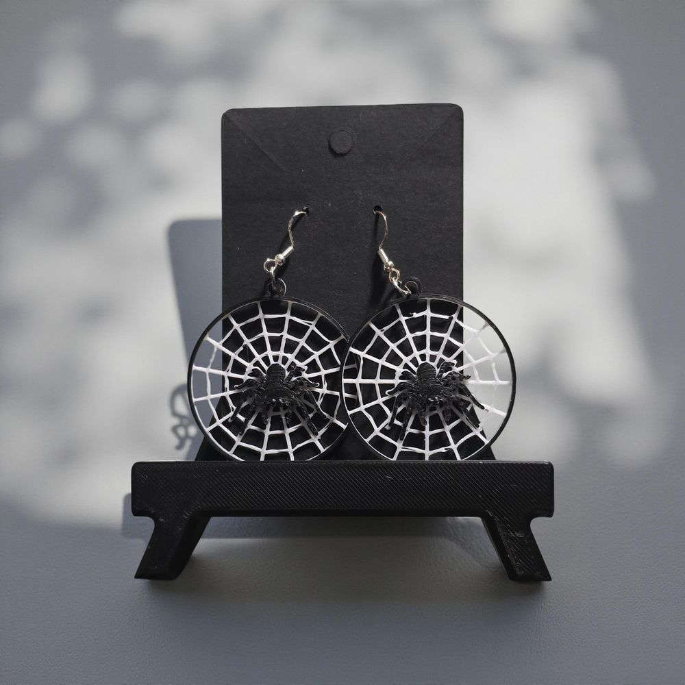 Set of Spider Web Earrings | 3D Printed PLA Filament | Uniqu...