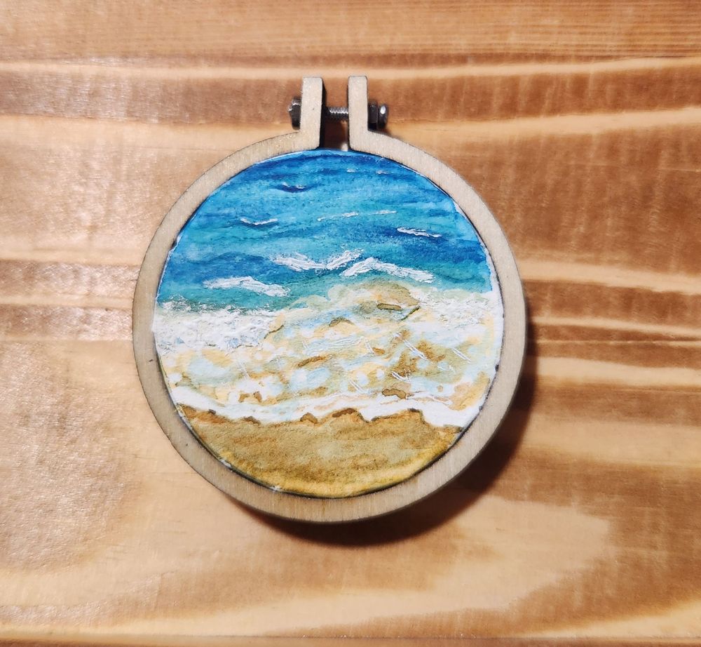 Beach Waves Mini painting