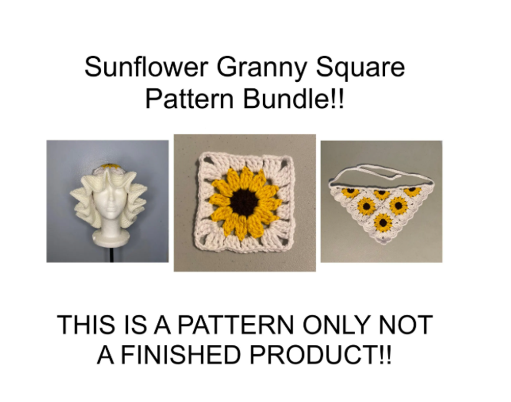 Sunflower Granny Square Pattern Bundle
