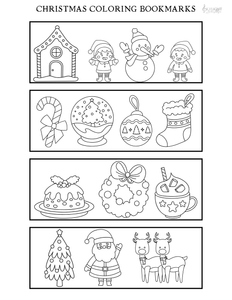 Holiday Bookmarks – Just 1 of 35 fun-filled pages from our Christmas coloring & activity book!