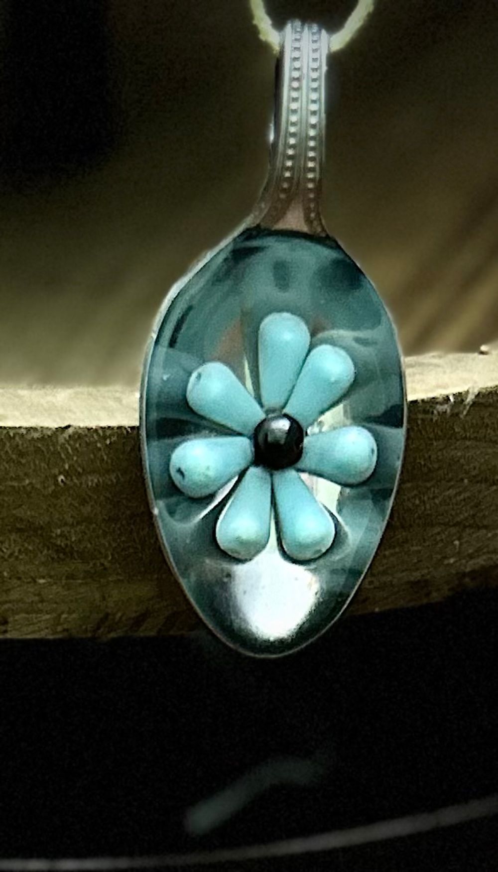 Floral Elegance: Spoonhead Necklace with  Bead Flow