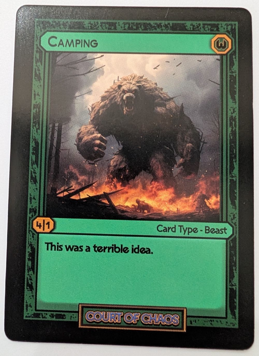 Camping - Divorced Dads Court of Chaos Deck Card