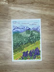 Painting shown on a flat surface