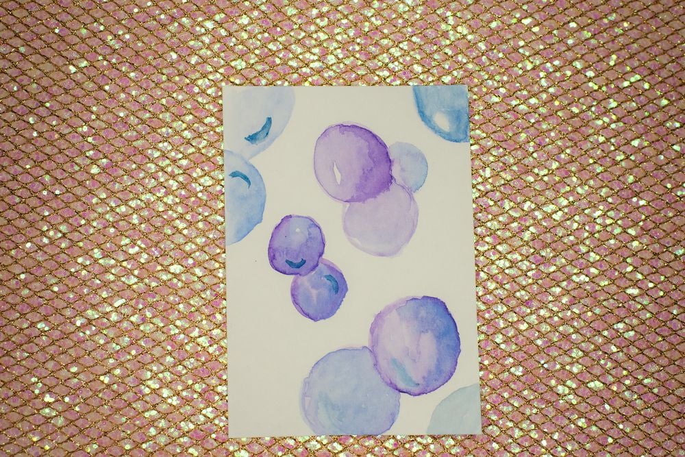 ACEO Orig - 'Bubbles' - MiniArt - 2.5x3.5 collectable
