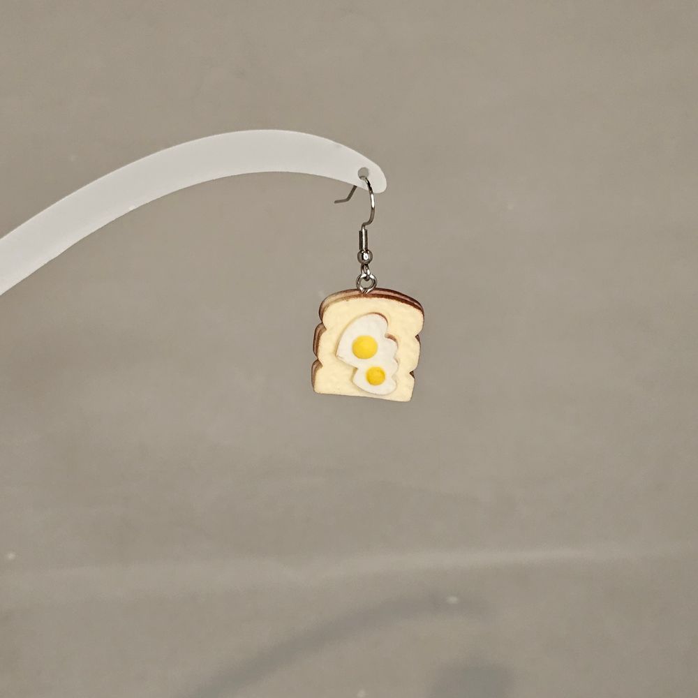 Item #34 Egg on Toast Earring
