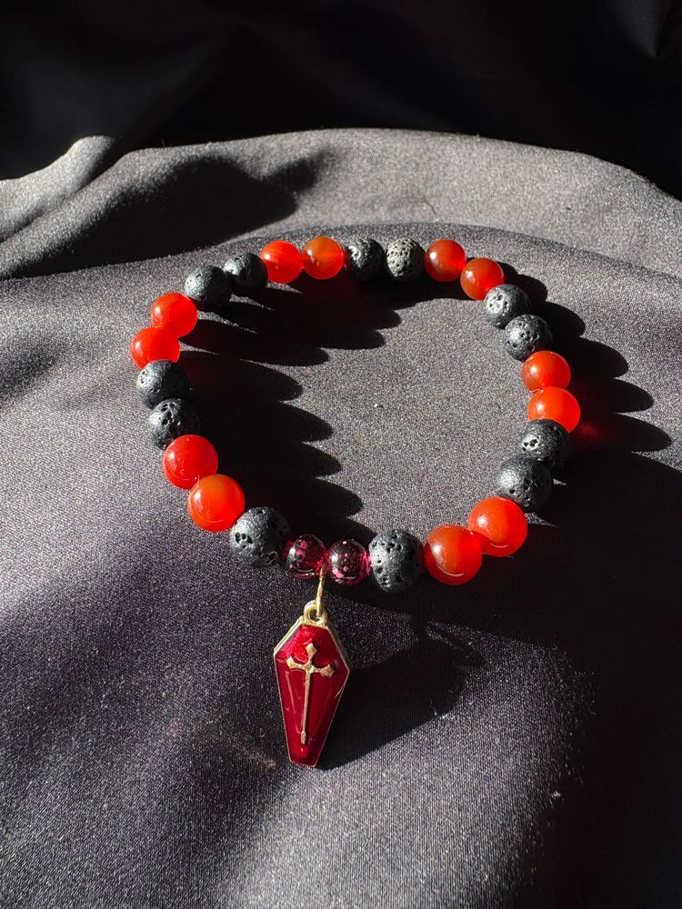 Diffuser Bracelet with Essential Oil Blend - Red Tourmaline & Lava - Large