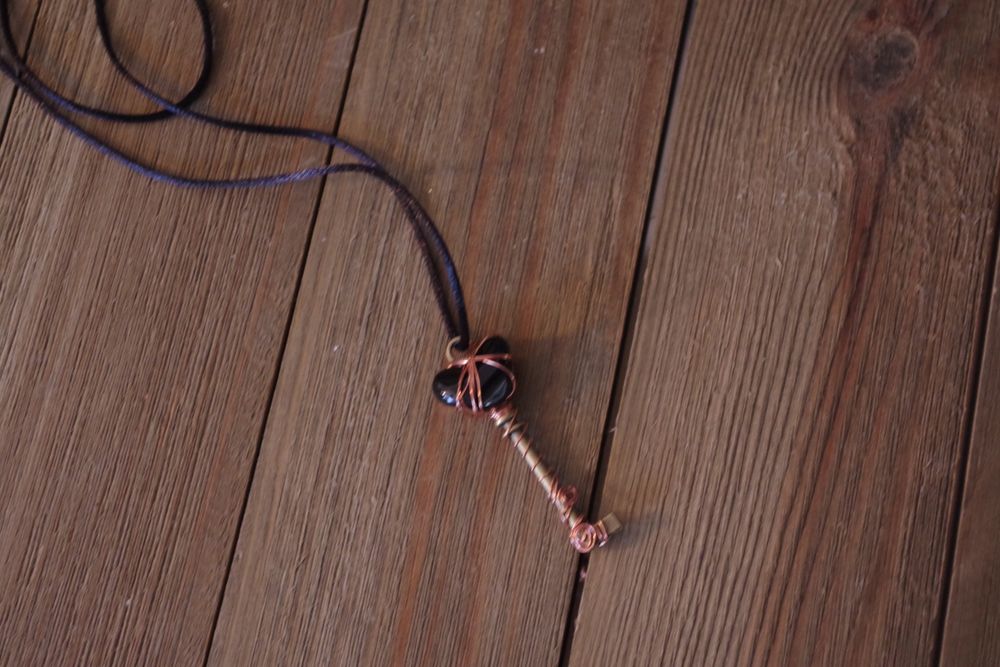 Obsidian Key Pendant
