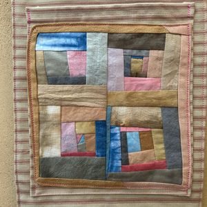 Close up of top pocket patchwork 