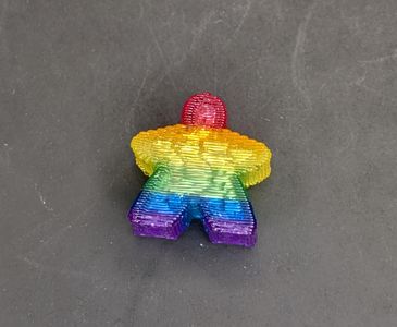 single Pride Rainbow meeple figure